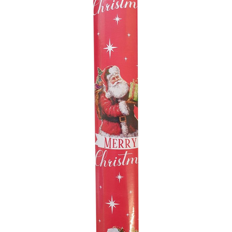 Traditional Giftwrap 8M Red Santa Claus 