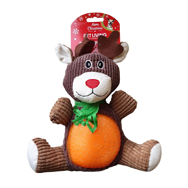 Reindeer Sitting Character Honking Dog Toy