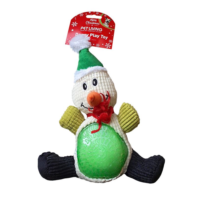 Snowman Sitting Character Honking Dog Toy