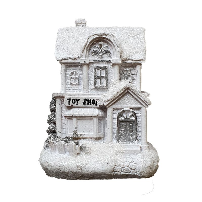 White Winter House Christmas Ornament Toy Shop