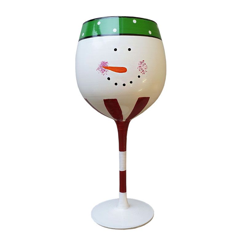 Snowman Christmas Wine Glass
