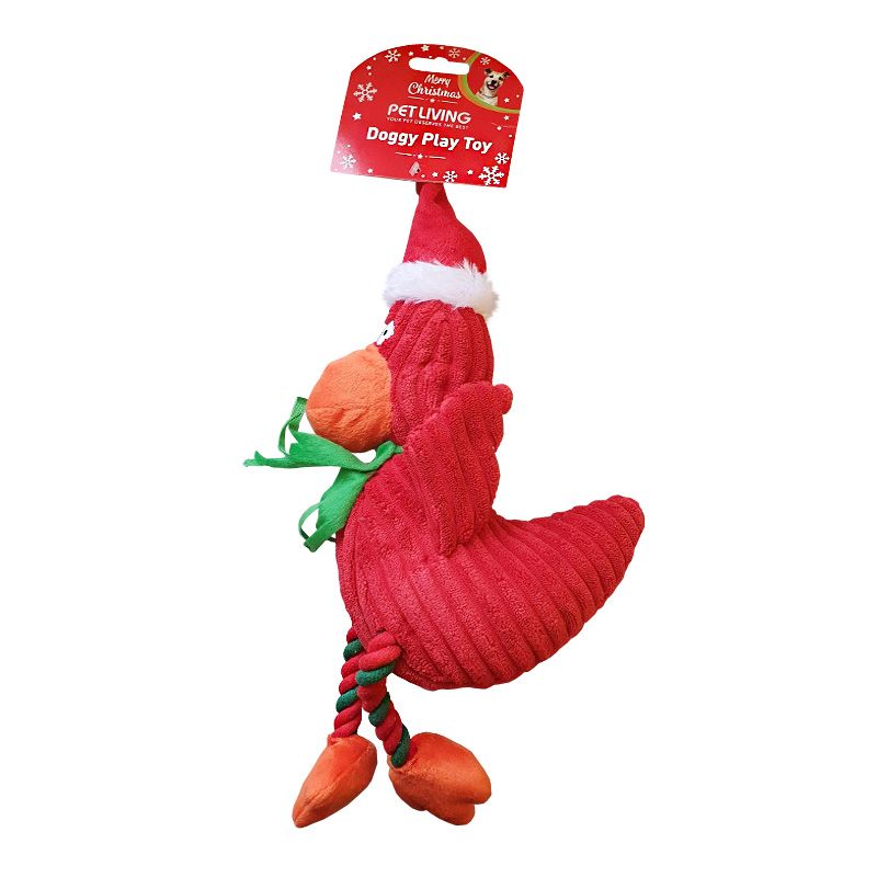 Red Honking Christmas Turkey Dog Toy