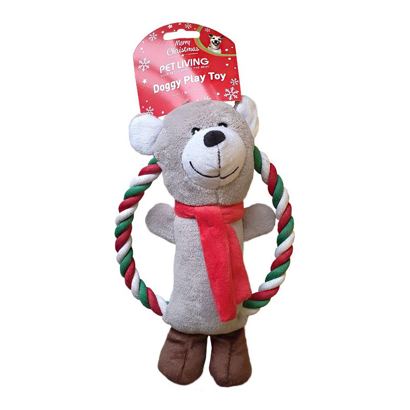 Bear Rope Disk With Squeaker Dog Toy