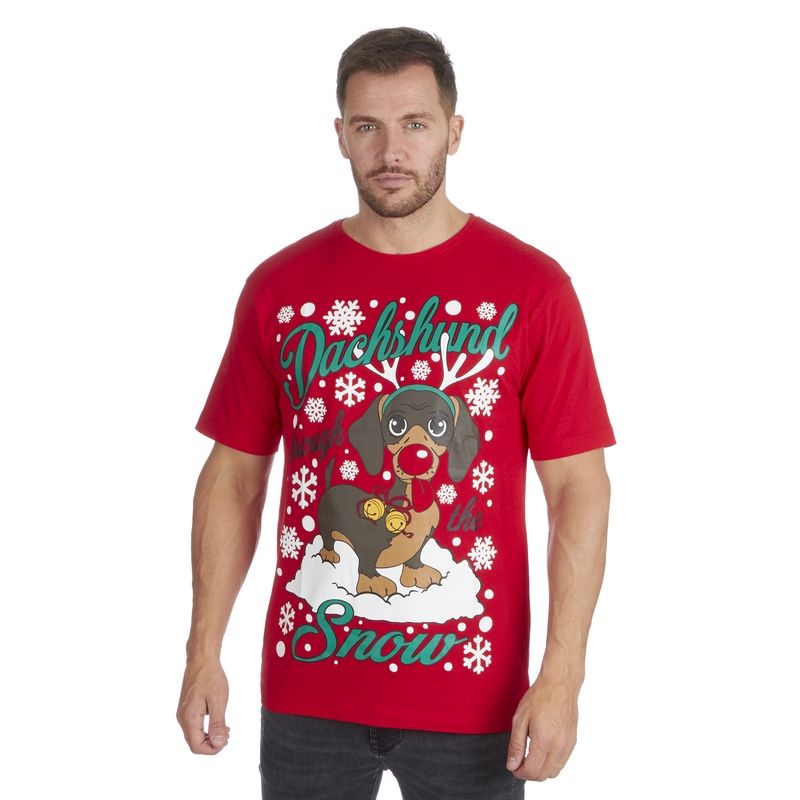 Dachshund Through The Snow Christmas T-Shirt - X Large