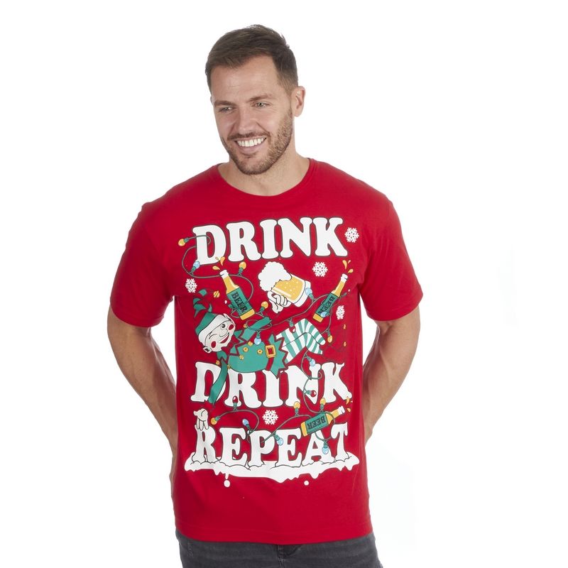 Drink Repeat Christmas T-Shirt - X Large