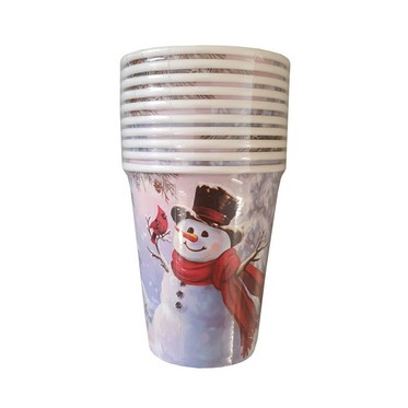 Christmas Paper Cup 10 Pack Snowman
