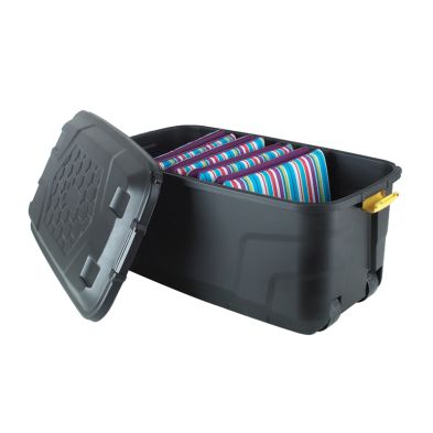 See more information about the Plastic Storage Box 145 Litres Extra Large - Black Heavy Duty by Strata