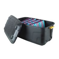 See more information about the Plastic Storage Box 145 Litres Extra Large - Black Heavy Duty by Strata