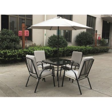 Product photograph of Amalfi Garden Patio Dining Set By Royalcraft - 4 Seats Ivory Cushions from QD stores