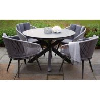 See more information about the Aspen Garden Patio Dining Set by Royalcraft - 4 Seats Grey Cushions
