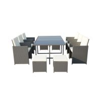 See more information about the Valencia Rattan Garden Patio Dining Set by Royalcraft - 10 Seats Ivory Cushions