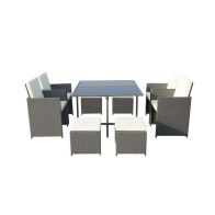 See more information about the Valencia Rattan Garden Patio Dining Set by Royalcraft - 8 Seats Ivory Cushions