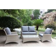 See more information about the Tuscany Rattan Garden Patio Dining Set by Royalcraft - 4 Seats Grey Cushions