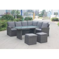 See more information about the Parisian Rattan Garden Corner Sofa by Royalcraft - 8 Seats Grey Cushions