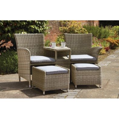 Product photograph of Wentworth Rattan Garden Patio Dining Set By Royalcraft - 2 Seats Grey Cushions from QD stores