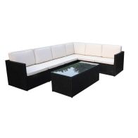 See more information about the Marseille Rattan Garden Corner Sofa by Royalcraft - 5 Seats Ivory Cushions