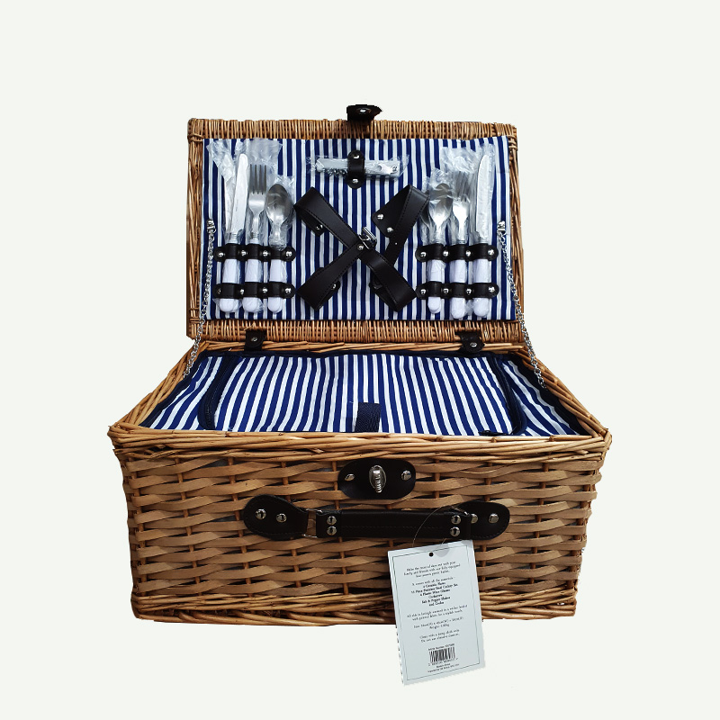 4 Person Picnic Basket With Cooler - Brown