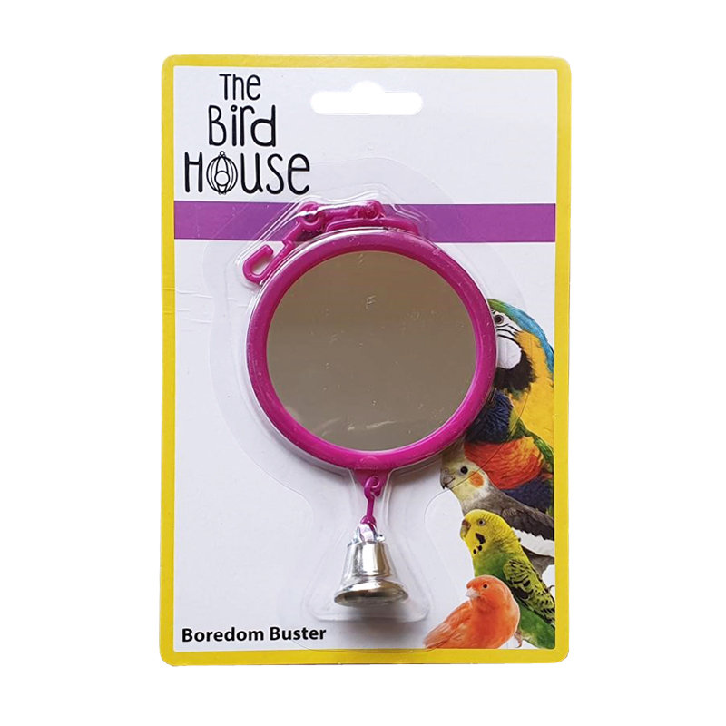 The Bird House Round Bird Mirror Pink