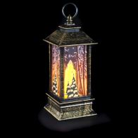 See more information about the Christmas Lantern Decoration Bronze Effect Trees Scene 12cm