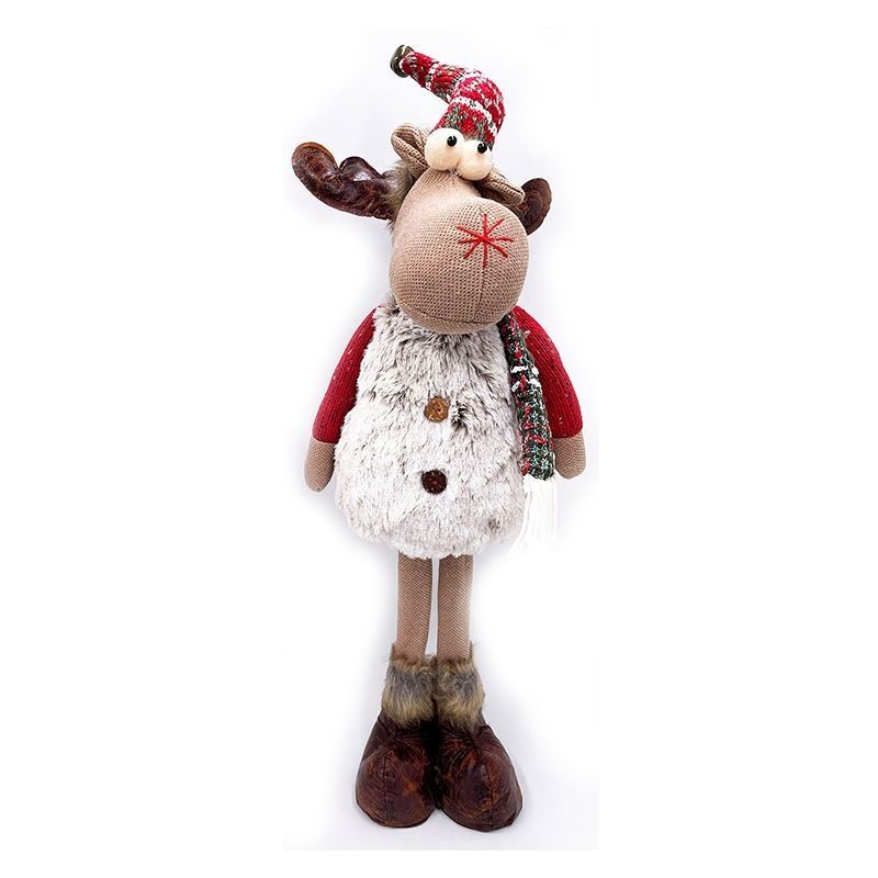 Standing Reindeer Christmas Decoration 28 Inch - Red Arms
