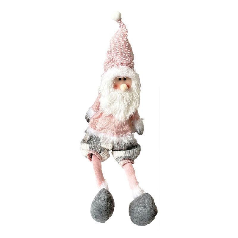 Santa Christmas Decoration Pink & White - 75cm by Christmas Time