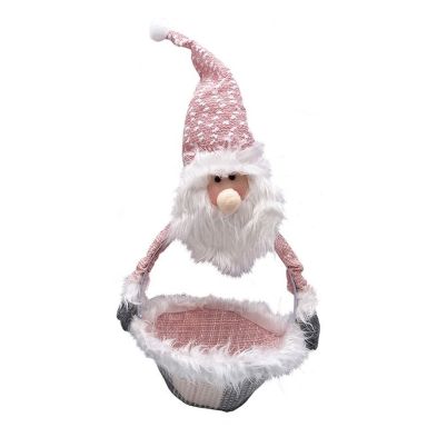 See more information about the Santa Basket Christmas Decoration Pink & White - 38cm by Christmas Time