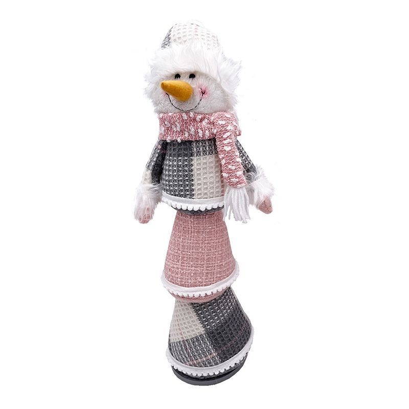 Snowman Christmas Decoration Pink & White - 53cm by Christmas Time