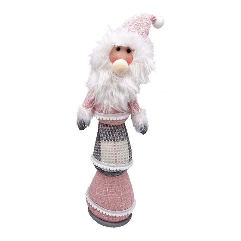 Santa Christmas Decoration Pink & White - 53cm by Christmas Time