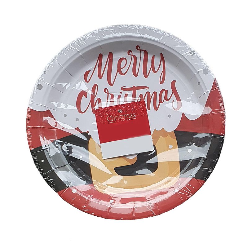 Merry Christmas Santa Small Paper Plates 15 Pack