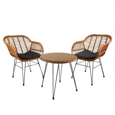 Product photograph of Essentials Rattan Garden Bistro Set By Wensum - 2 Seats Grey from QD stores