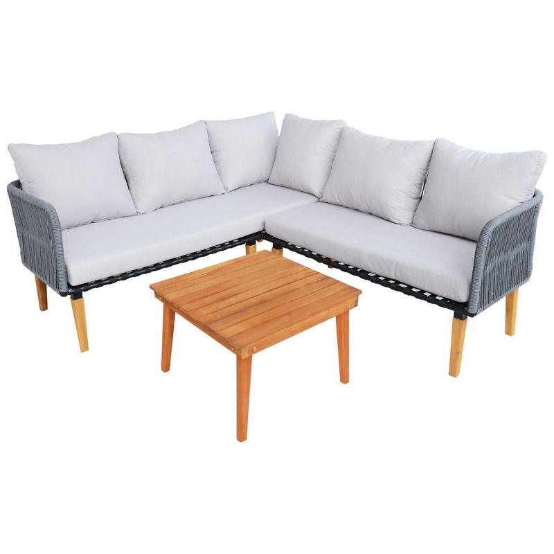 Appleton Garden Furniture Set by Wensum - 4 Seats Grey Cushions