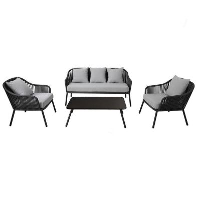 Product photograph of Garden Furniture Set By Wensum - 5 Seats Grey Cushions from QD stores