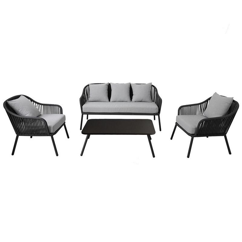Garden Furniture Set by Wensum - 5 Seats Grey Cushions