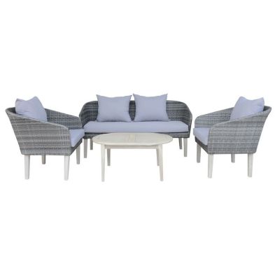 Product photograph of Garden Furniture Set By Wensum - 4 Seats Grey Cushions from QD stores