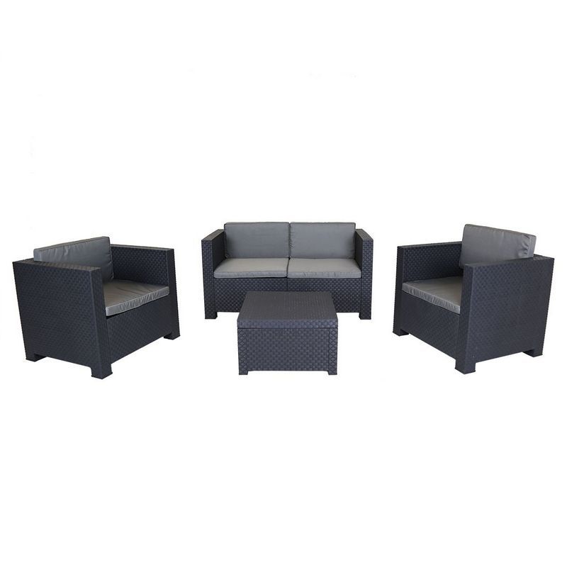 Garden Furniture Set by Wensum - 4 Seats Grey Cushions