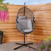 See more information about the Powder Coated Garden Swinging Swing Seat by Wensum with Grey Cushions