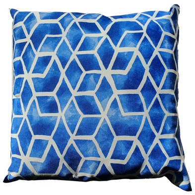 Product photograph of Blue Geo 43x43 Leaf Geo Cushion from QD stores