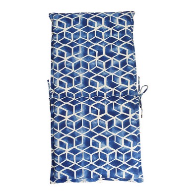 Product photograph of 94x49 Blue Geo Mid Back Cushion from QD stores