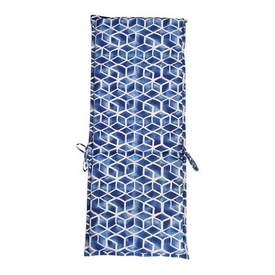 Product photograph of 116x49 Blue Geo High Back Cushion from QD stores