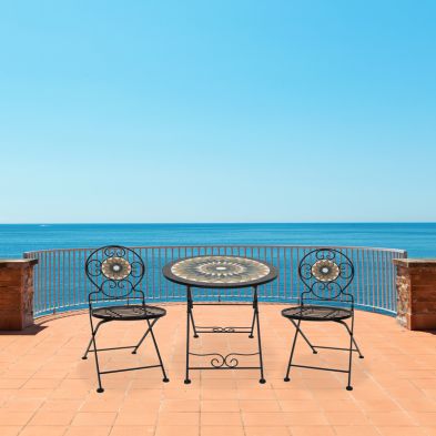 See more information about the 3 Piece Stone Tile Bistro Set Marrakech