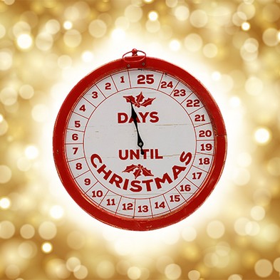Countdown Clock Christmas Decoration Red White 375cm