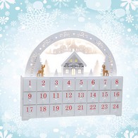 See more information about the LED Village Advent Calendar Christmas Decoration White - 43cm