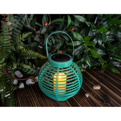 Product photograph of Candle Solar Garden Green Lantern Decoration Orange Led - 21cm By Bright Garden from QD stores