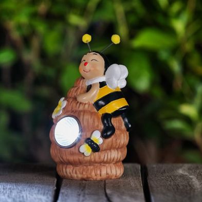 Product photograph of Bee Solar Garden Light Ornament Decoration White Led - 15cm By Bright Garden from QD stores