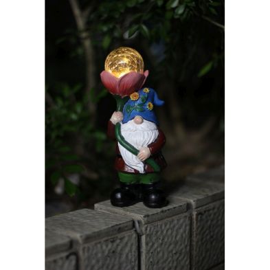 Product photograph of Red Gnome Solar Garden Light Ornament Decoration 3 Warm White Led - 24cm By Bright Garden from QD stores