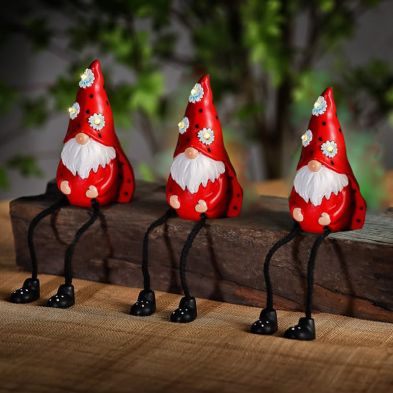Product photograph of Red Gnome Solar Garden Light Ornament Decoration 3 Warm White Led - 13 5cm By Bright Garden from QD stores