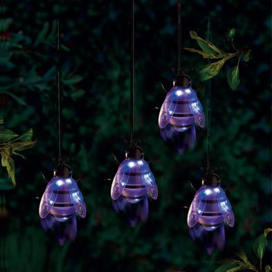 Purple Bee Solar Garden Light Ornament Decoration 6 White Led 16cm By Bright Garden