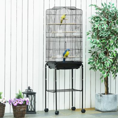 See more information about the Grille 157cm Bird Cage Wheeled Black by Pawhut