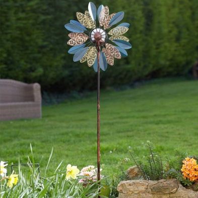 Product photograph of Flower Solar Garden Light Wind Spinner Decoration Multicolour Led - 130cm Mistral By Smart Solar from QD stores