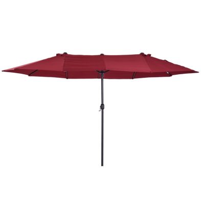 Product photograph of Outsunny 4 6m Double-sided Patio Parasol Sun Umbrella-wine Red from QD stores